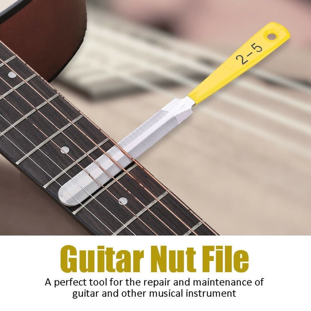 3PCS Nut Saddle Luthier Tool Professional Plastic Handle Slot File Nut Filing Repair Tools for Guitar Bass