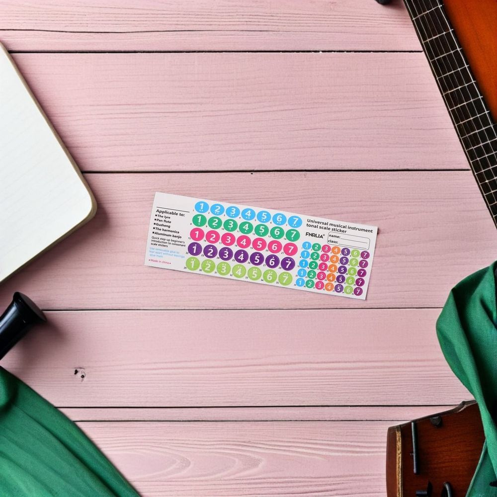 5-Pack Multi-Color Pan Flute Note Decals PVC Stickers Compatible with 16 & 18 Tube Panpipes for Music Instruments