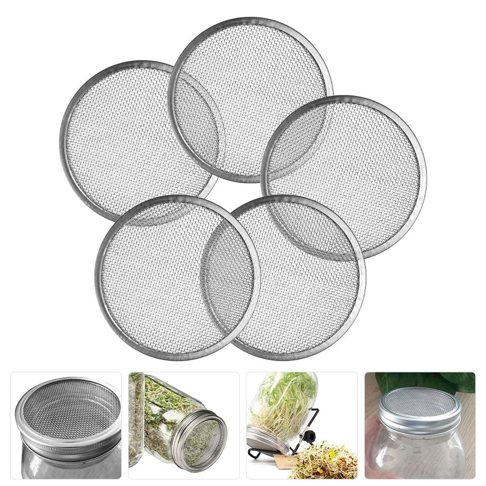 5Pcs Portable Sprouting Covers Multi-function Sprouting Lids Stainless Steel Sprouting Caps