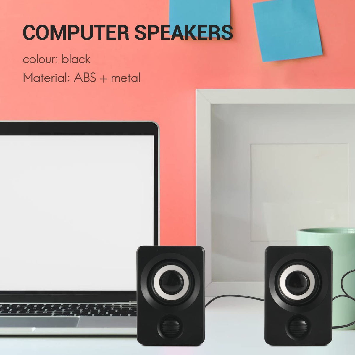 Surround Computer Speakers with Stereo USB Wired Powered Multimedia Speaker for PC/Laptops/Smart