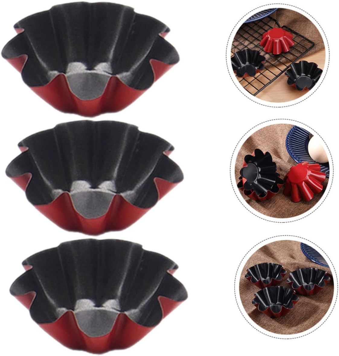 3pcs Egg Tart Mould Baking Pan Pudding Making Supply Convenient Tart Mould Multi-function Tart Mould