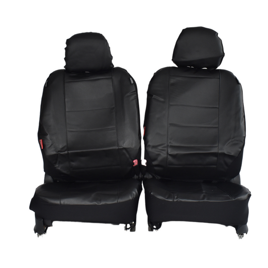 Leather Look Car Seat Covers for Nissan Frontier Dual Cab (1997-2020) | Black