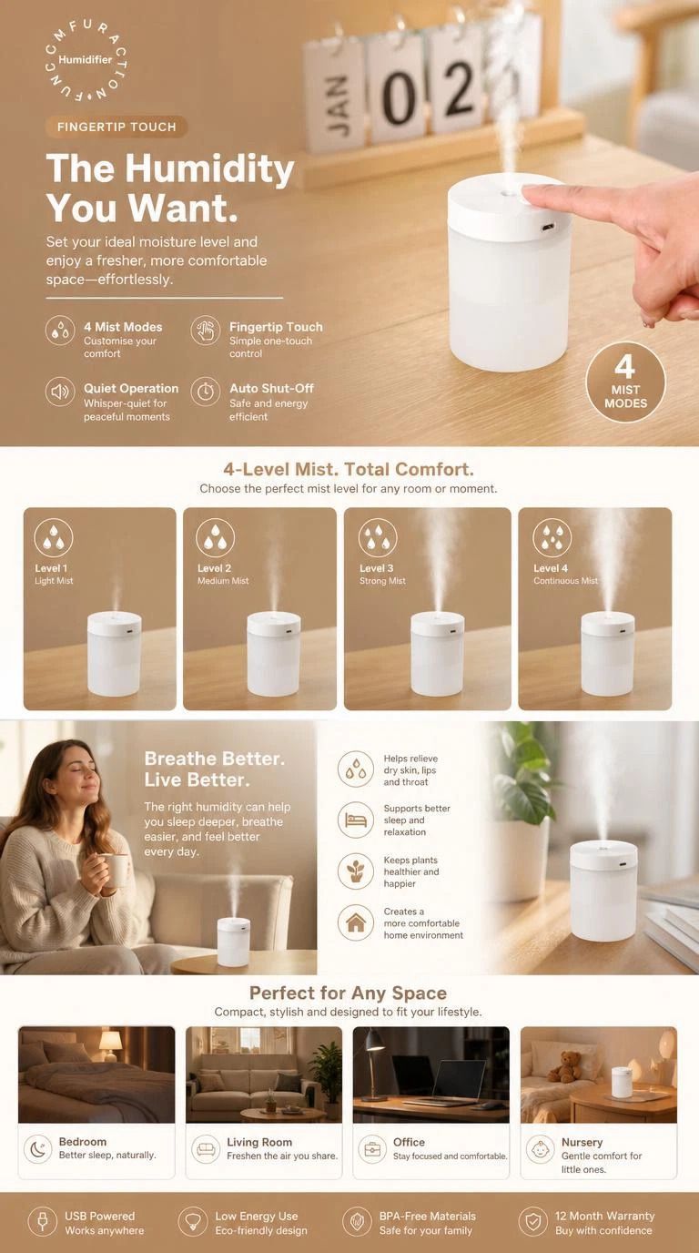6 Pack USB Humidifier Pink, Multi-Purpose Gift Set