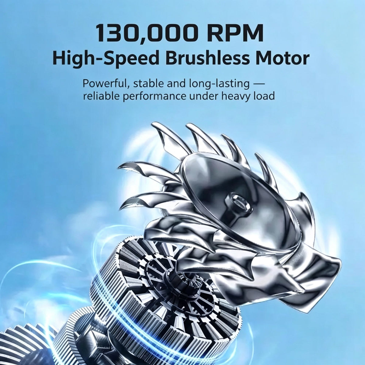 High‑Speed Brushless Mini Portable Turbo Fan, Handheld Wireless Blower for Outdoor Use, LED Light Vacuum & Blowing Function Storage Bag Packaging