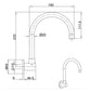 Brushed Gold Bath Tub Filler Round Gooseneck Arm Faucet Water Outlet Wall Spout