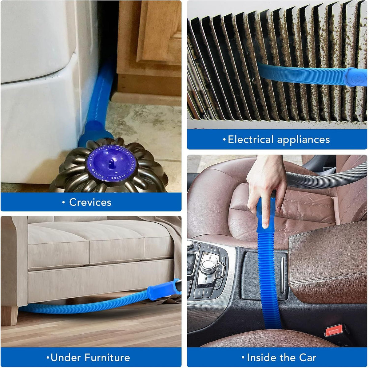 Dryer Vent Brush with Universal Vacuum Adapter Blue
