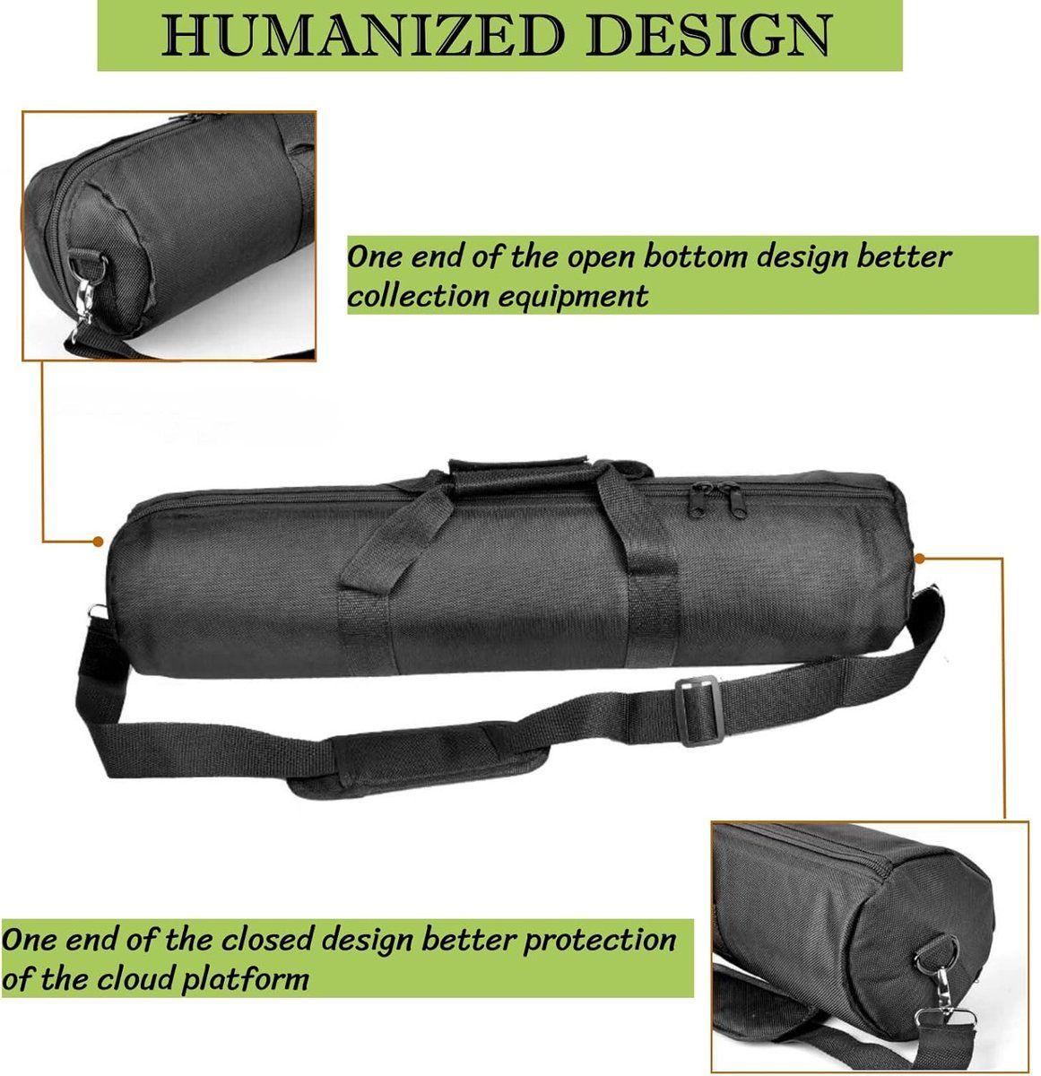 Padded Tripod Carry Bag with Shoulder Strap for Light Stands, Monopods, Softboxes and Photography Accessories, 100 x 13 cm, Black