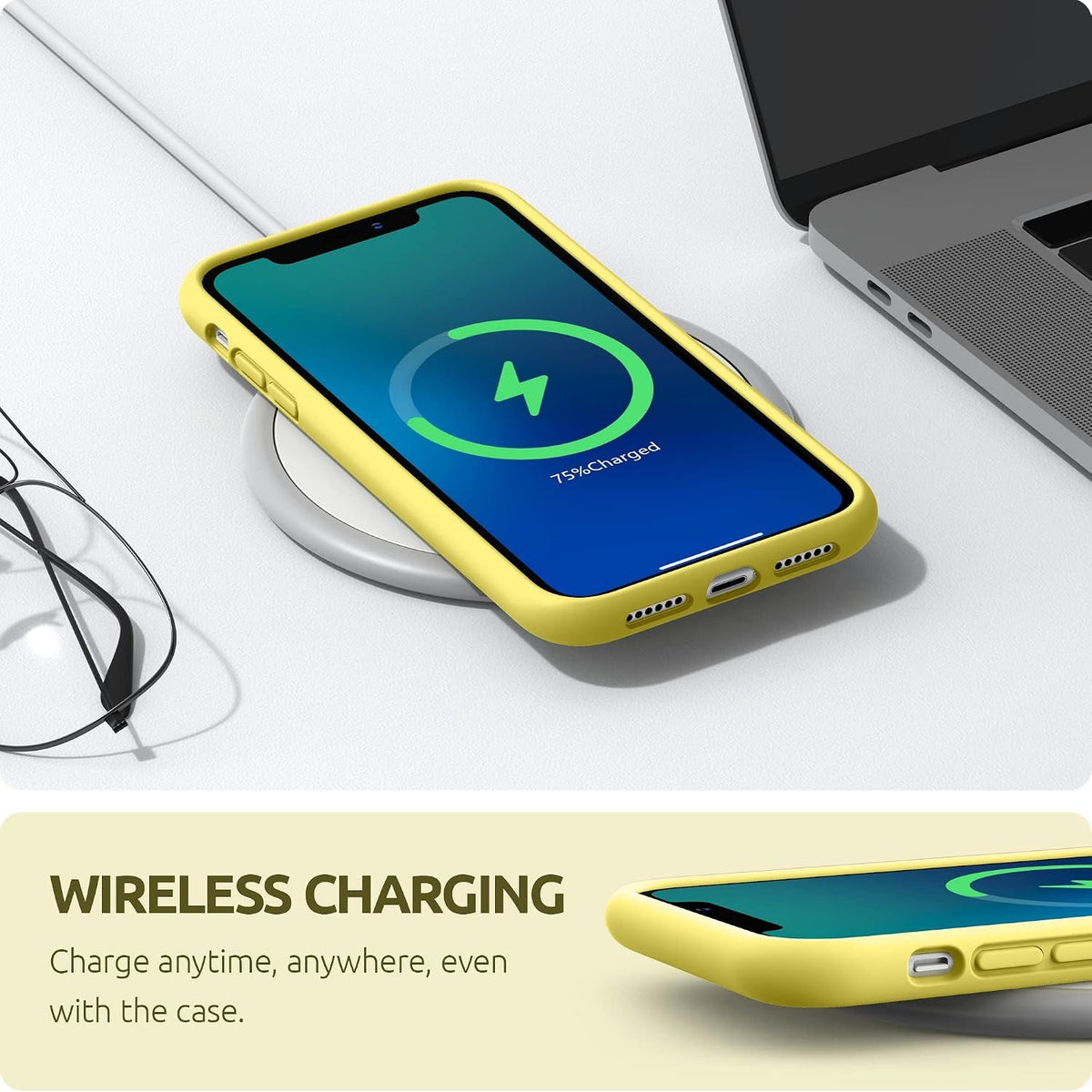 Compatible with iPhone 11 Case 6.1 inch, Thickening Design Liquid Silicone Phone Case (with Microfiber Lining) for iPhone 11 2019, Yellow