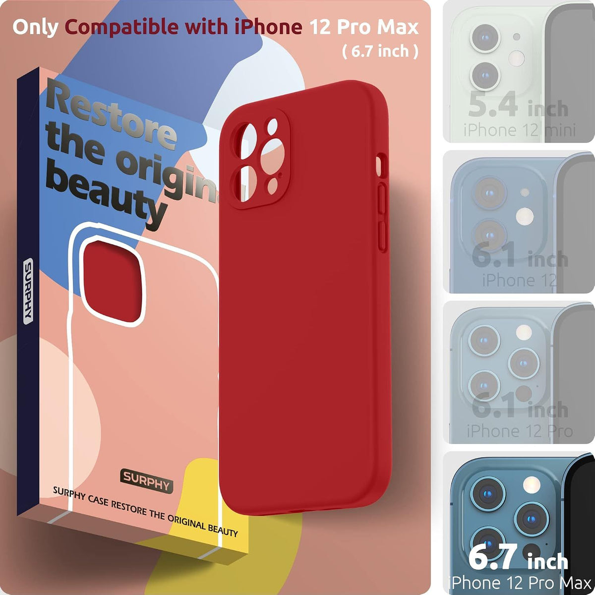 Designed for iPhone 12 Pro Max Case with Camera Protection