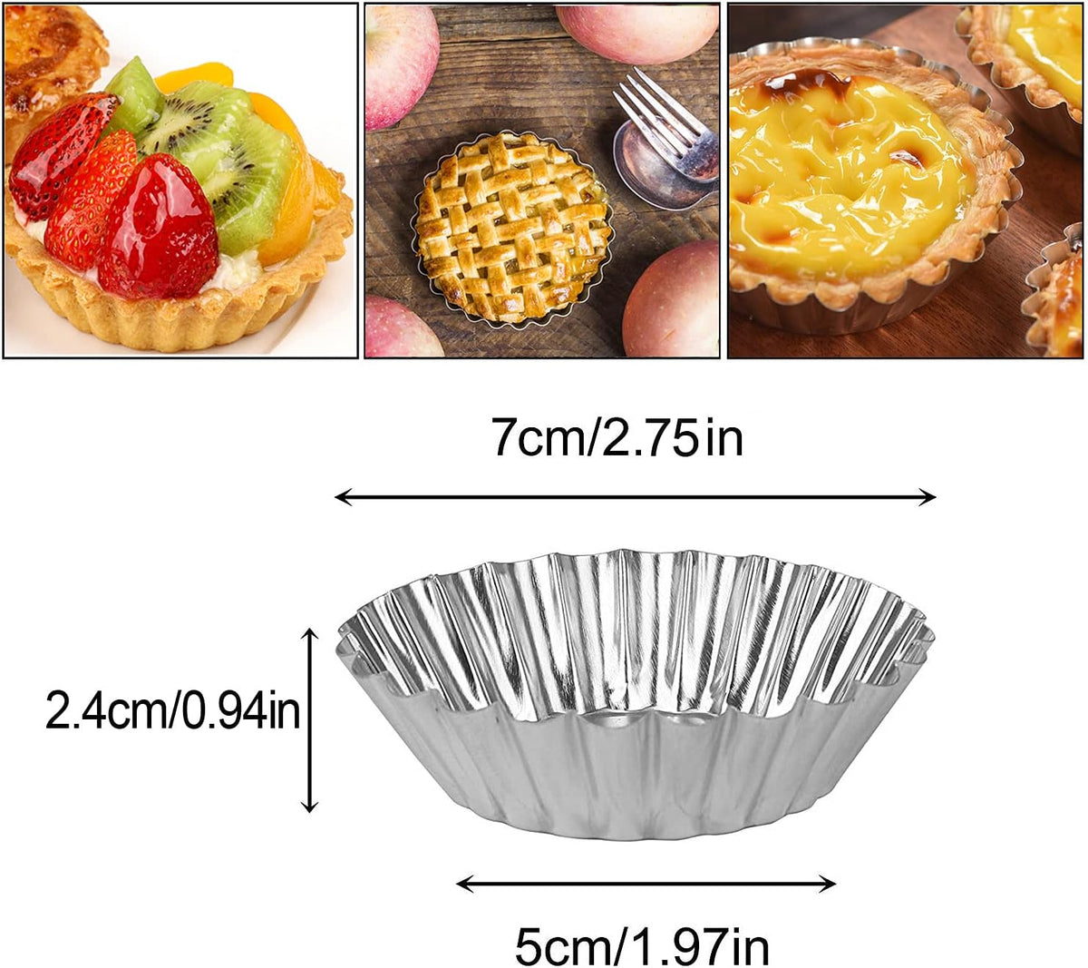 Cake Moulds for Baking Bundle, 6 Inch Angel Food Cake Pan & 20pcs Egg Tart Moulds