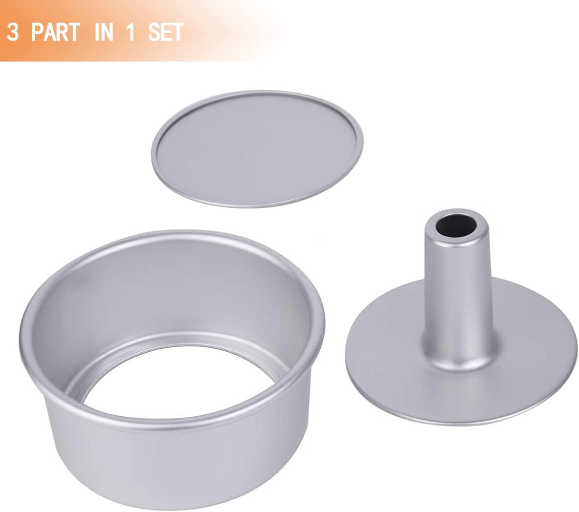 Cake Moulds for Baking Bundle, 6 Inch Angel Food Cake Pan & 20pcs Egg Tart Moulds