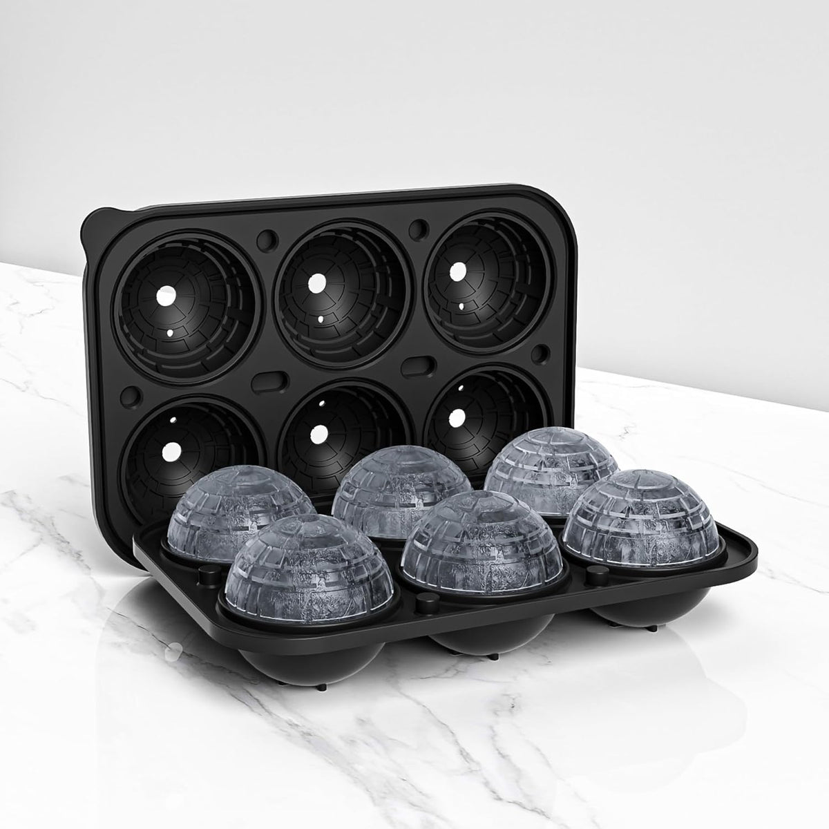 Bangp Large Ice Cube Tray for Whiskey,Sphere Ice Cube Molds, Silicone Ice Ball Maker Mold,Fun Shapes Ice Cube Mold for Cocktails, Bourbon,Brandy