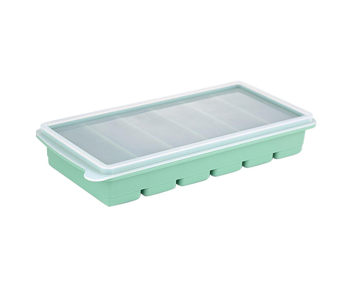 Ice Tray Stretchy 6 Cavities Silicone Low Temperature Resistance Ice Cube Mould Kitchen -Cyan