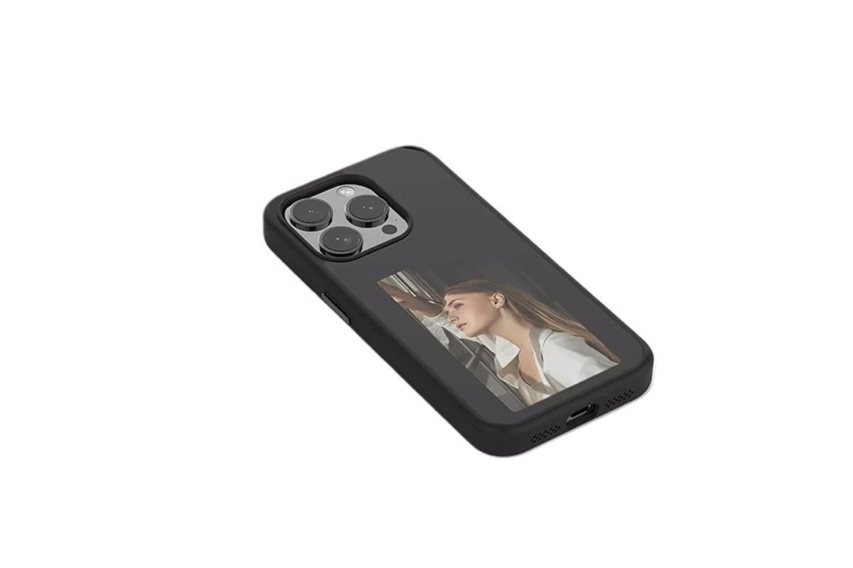 NFC E-Ink Smart Cover iPhone Ink Screen Display Digital DIY Custom Picture Phone Case -Black /