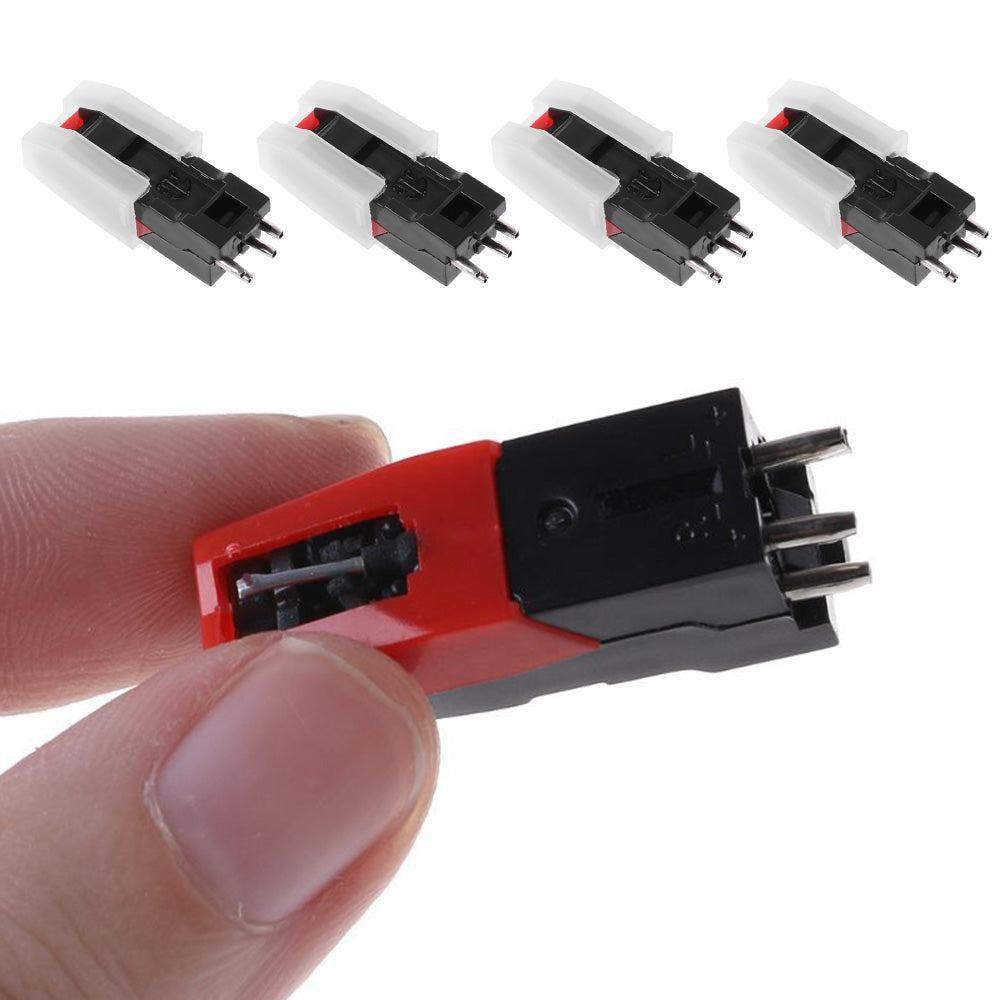 4Pcs Replacement Turntable Diamond Stylus Needle for LP Record Player Phono Ceramic Cartridge