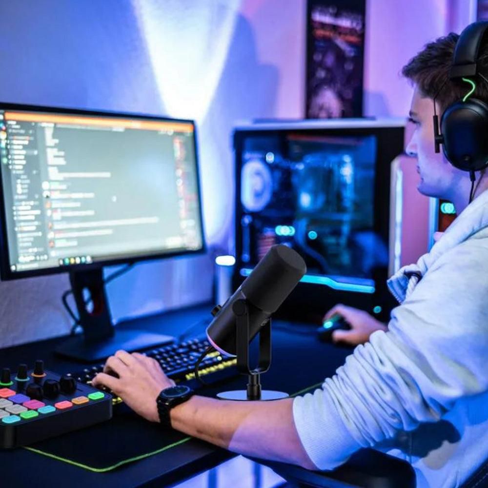 RGB Dynamic Gaming Microphone XLR/USB Interface for PC Streaming Podcast Recording Style 2