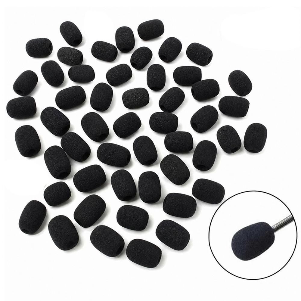 100Pcs 30x22x8MM Mini Microphone Headset Windscreen Sponge Foam Mic Cover