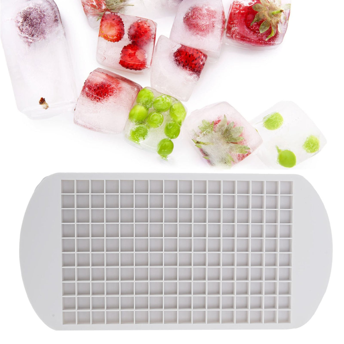 160 Grid Ice Tray Square Flexible Silicone High Temperature Resistant Mini Ice Cube Mould for Home