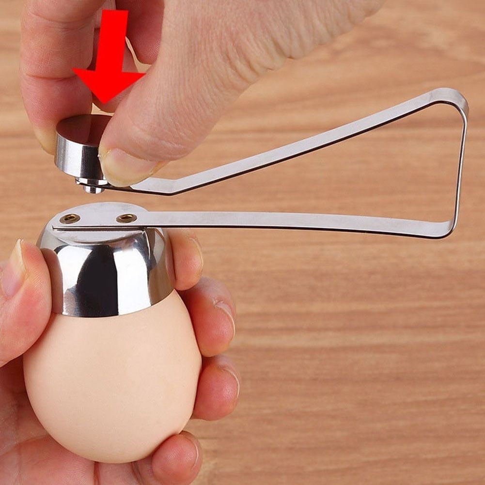 Practical Stainless Steel Egg Topper Cutter Boiled Shell Opener Tool