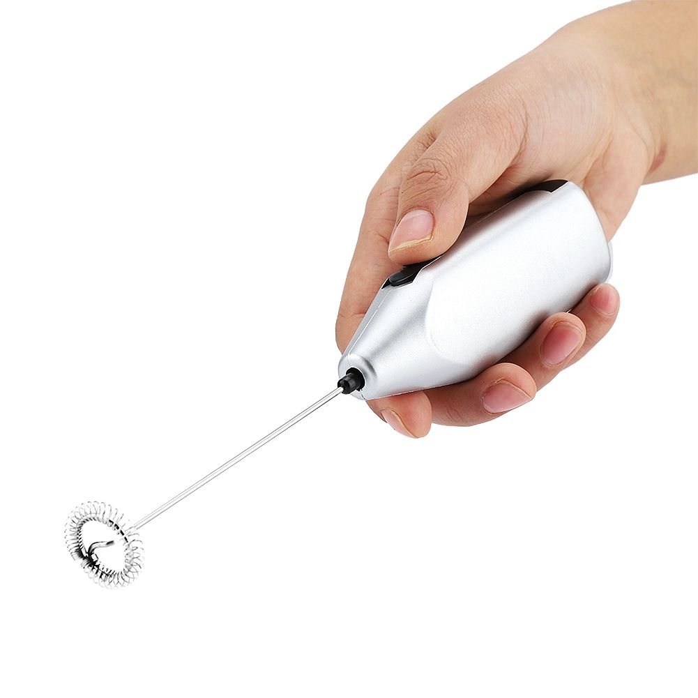 Handheld Milk Frother Electric Foam Maker for Coffee Lattes Eggs Drink Mixer(Silver)