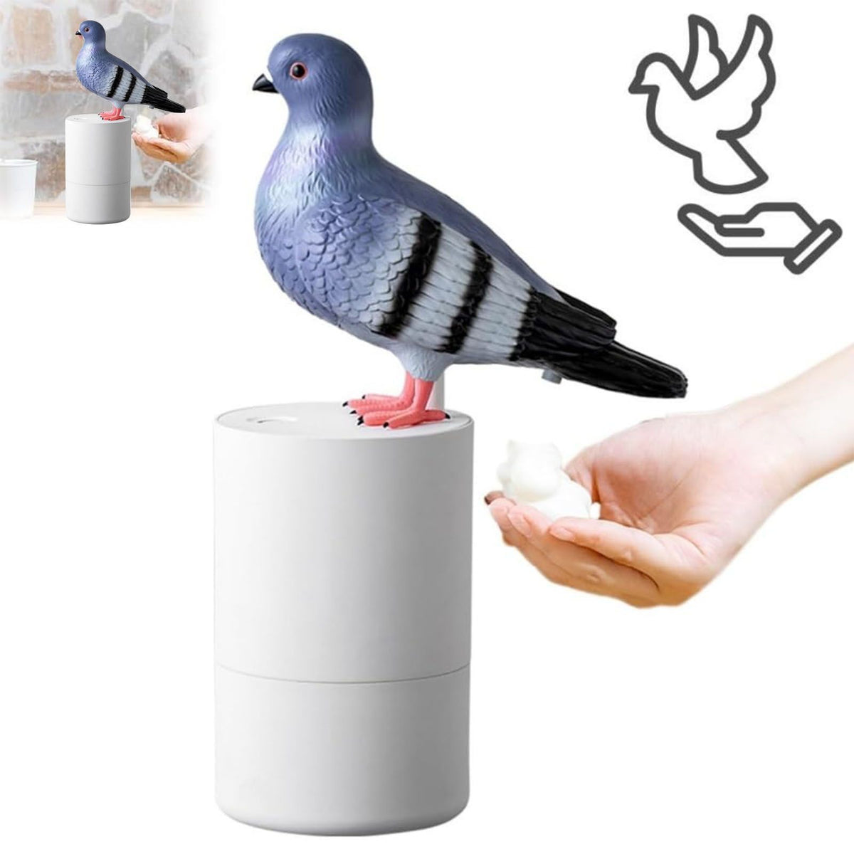 Automatic Foaming Hand Soap Dispenser Blue Bird Touchless Induction Soap Dispenser ABS Refillable for Kitchen Bathroom Hall