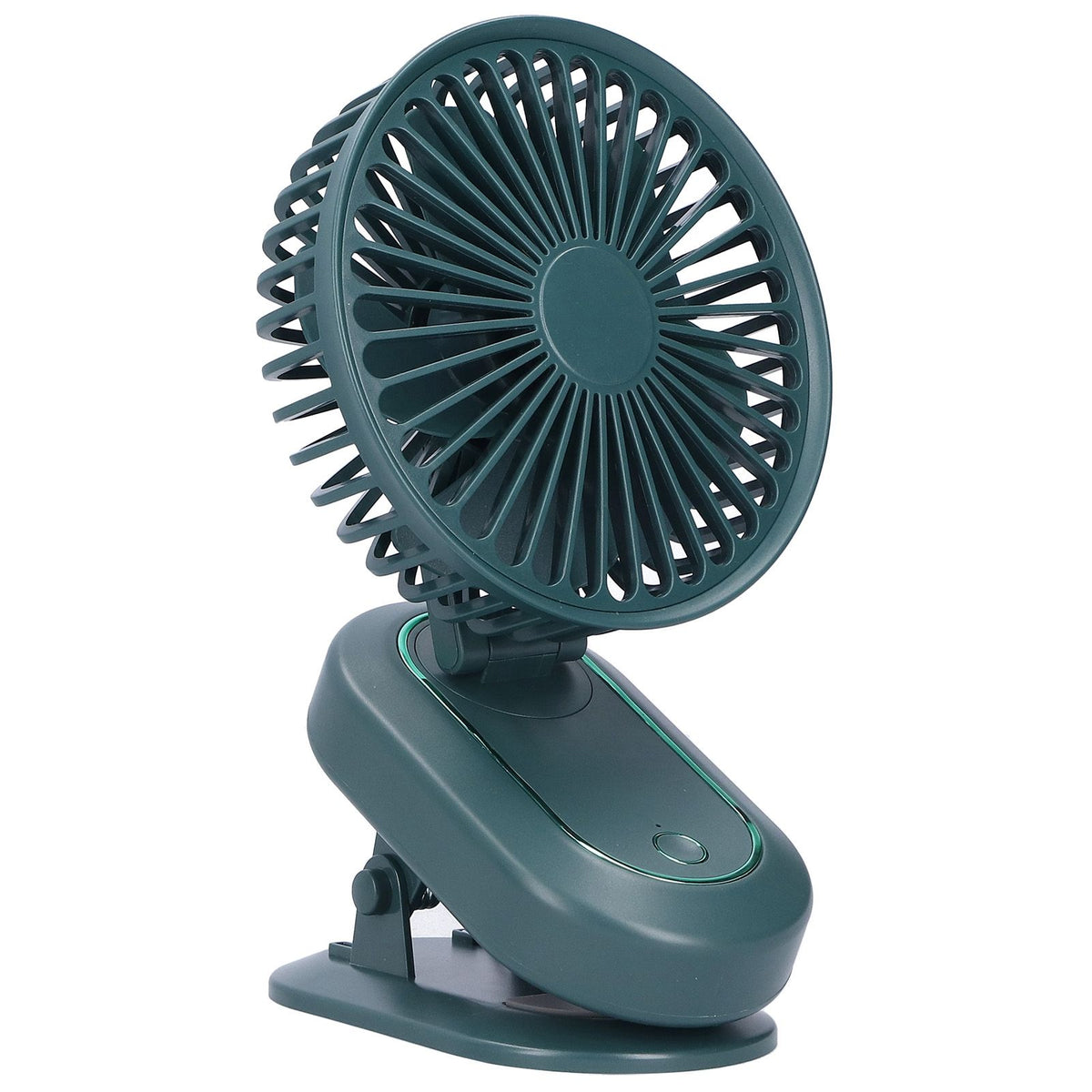 3‑Gears Portable Electric Fan Fully Automatic Shaking Head Electric Fan USB Charging for SummerGreen