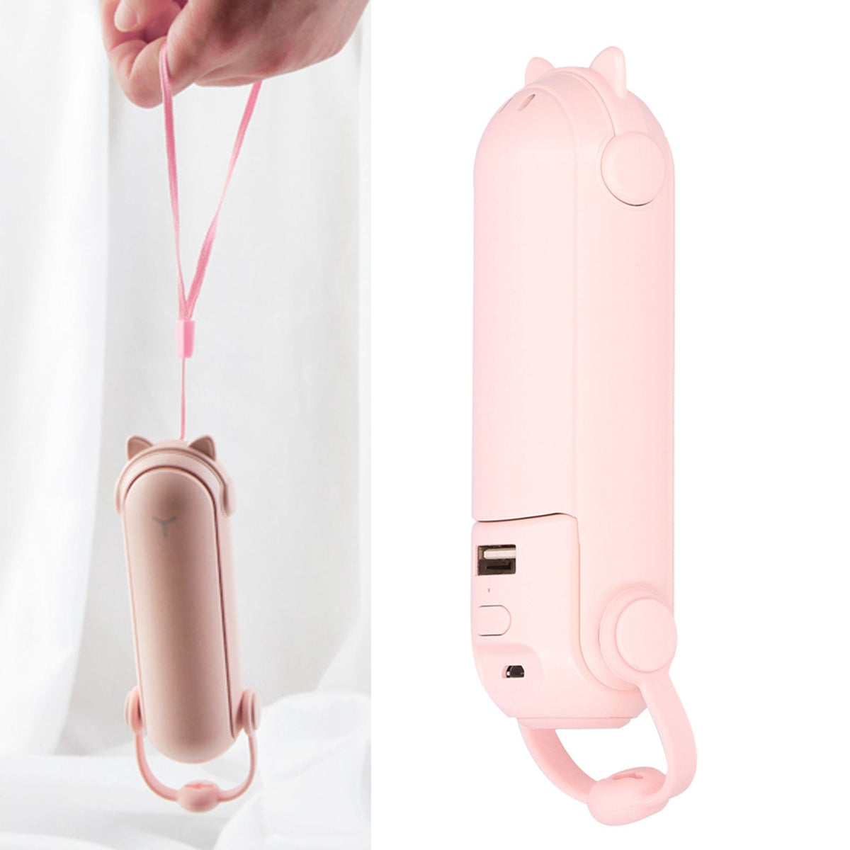 3 in 1 Electric Fan Mini Folding Rechargeable Fan with Flashlight Mosquito Repellent FunctionPink