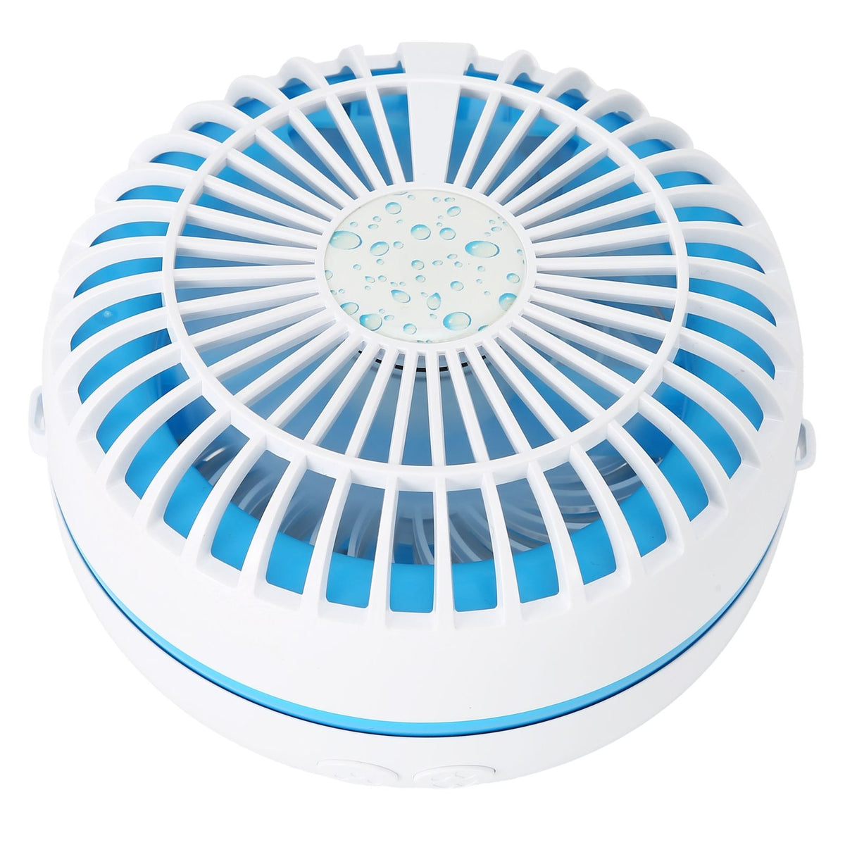 Multifunctional Folding Fan Portable USB Charging Makeup Mirror Humidifier Desktop Cooling FanBlue