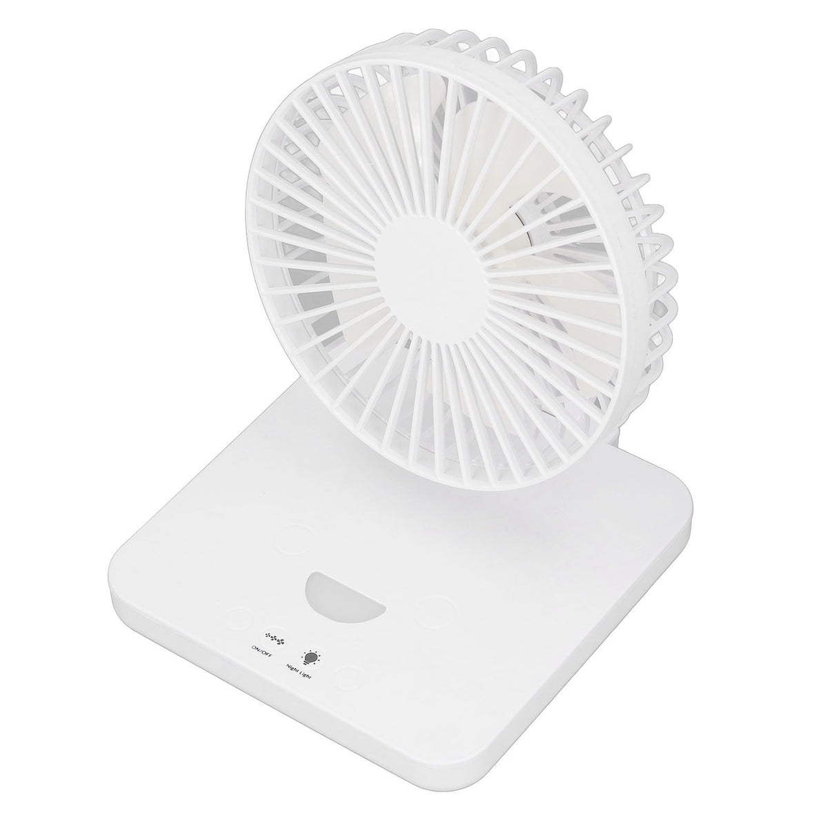 USB Desk Fan Rotatable Quiet 3 Speeds Adjustable Foldable Portable Small Table Fan with Night Light for Home Office Car