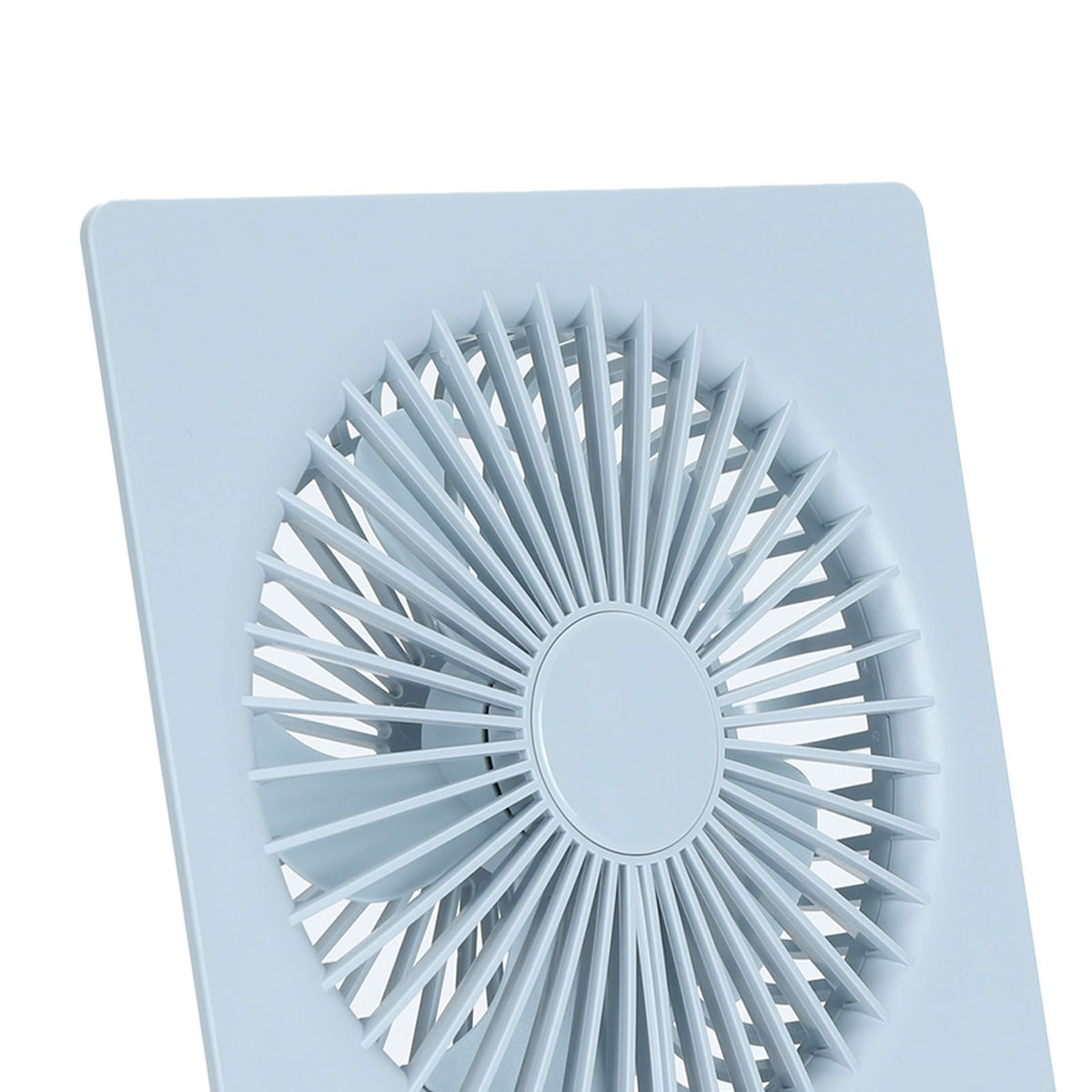 Ultra Thin Table Fan Desktop Flat Battery Operated Standing Hanging Portable Foldable Step Less Speed Control for Travel Blue