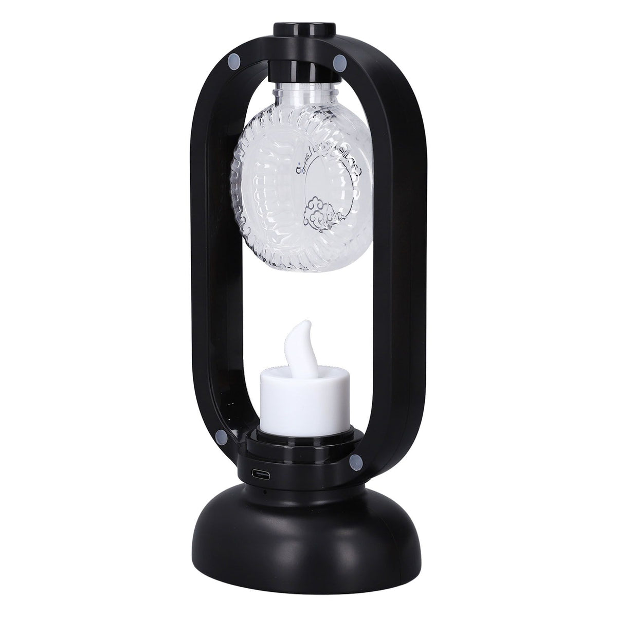 Essential Oil Diffuser 50ml Motion Sensing USB LED Retro Candlelight Ultrasound Cool Mist Humidifier Aroma Diffuser for Bedroom Office Black