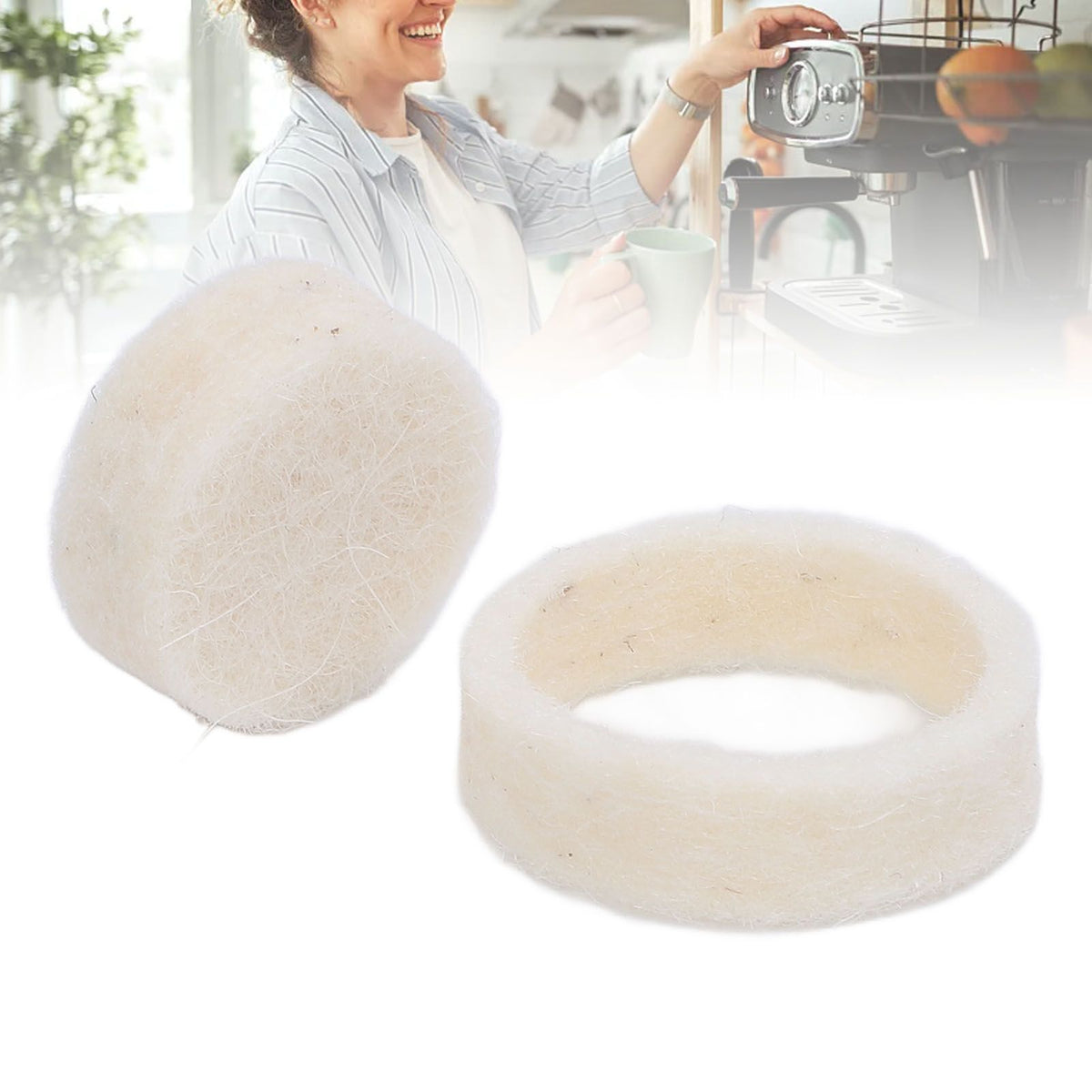 Coffee Machine Felt Washer Wool Sealing Round Soft Felt Washer Replacement for 8 Series Coffee Machines Grinders Accessories