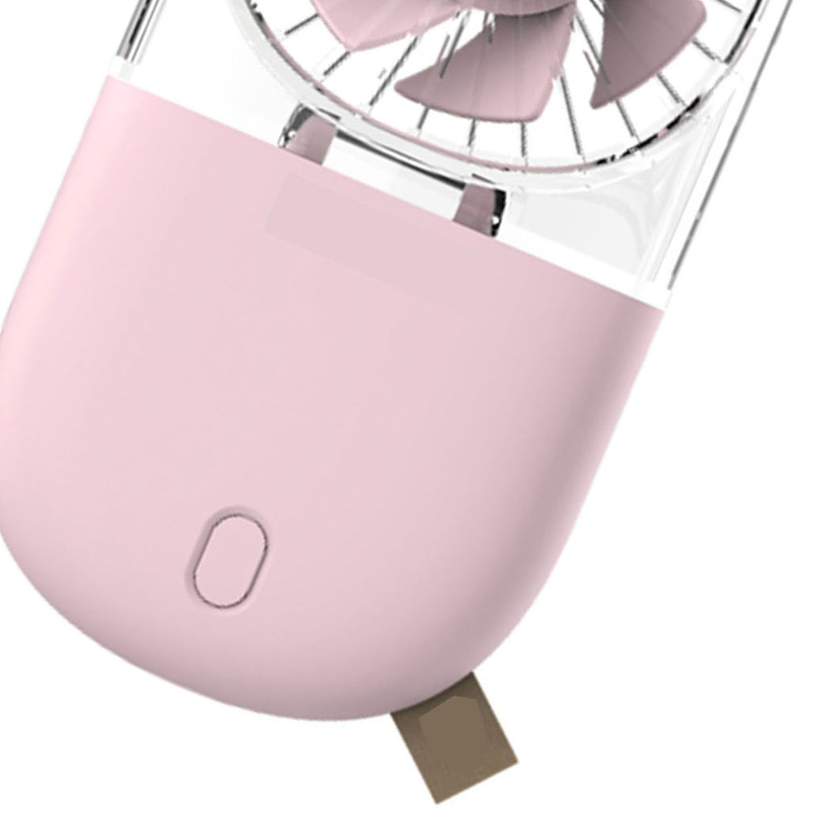 Portable Handheld Fan Mini Desk Foldable Necklace USB Rechargeable Personal Fan Transparent Pink