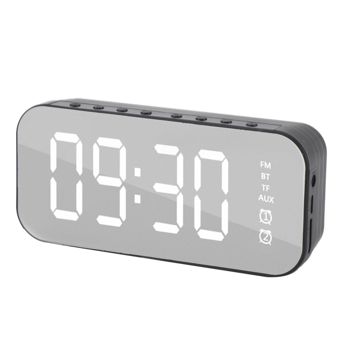 Bluetooth Speaker Alarm Clock Retro Small Multi Functional Desk Subwoofer Mirror Digital Clock for Bedroom