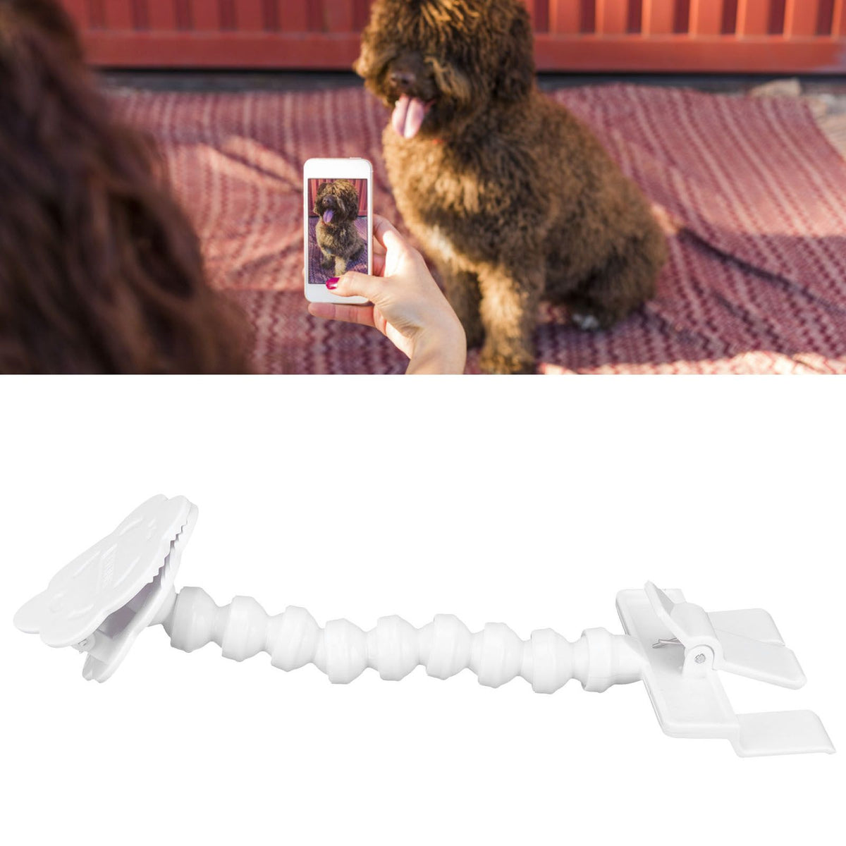 Pet Selfie Stick Flexible Smartphone Attachment Clip Bracket Holder Cat Dog Selfie StickWhite