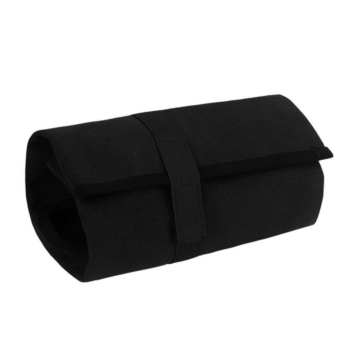 Canvas Cocktail Set Carry Bag Portable Folding Roll Strap Professional Mixology Bartender Bag for Camping Outdoor Black