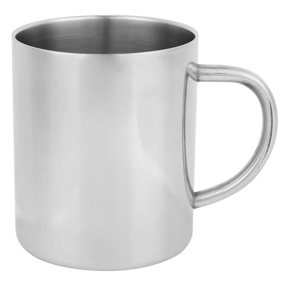 Portable DoubleLayer Stainless Steel Heat Insulation Coffee Mug Milk Cup with Handle 400ml