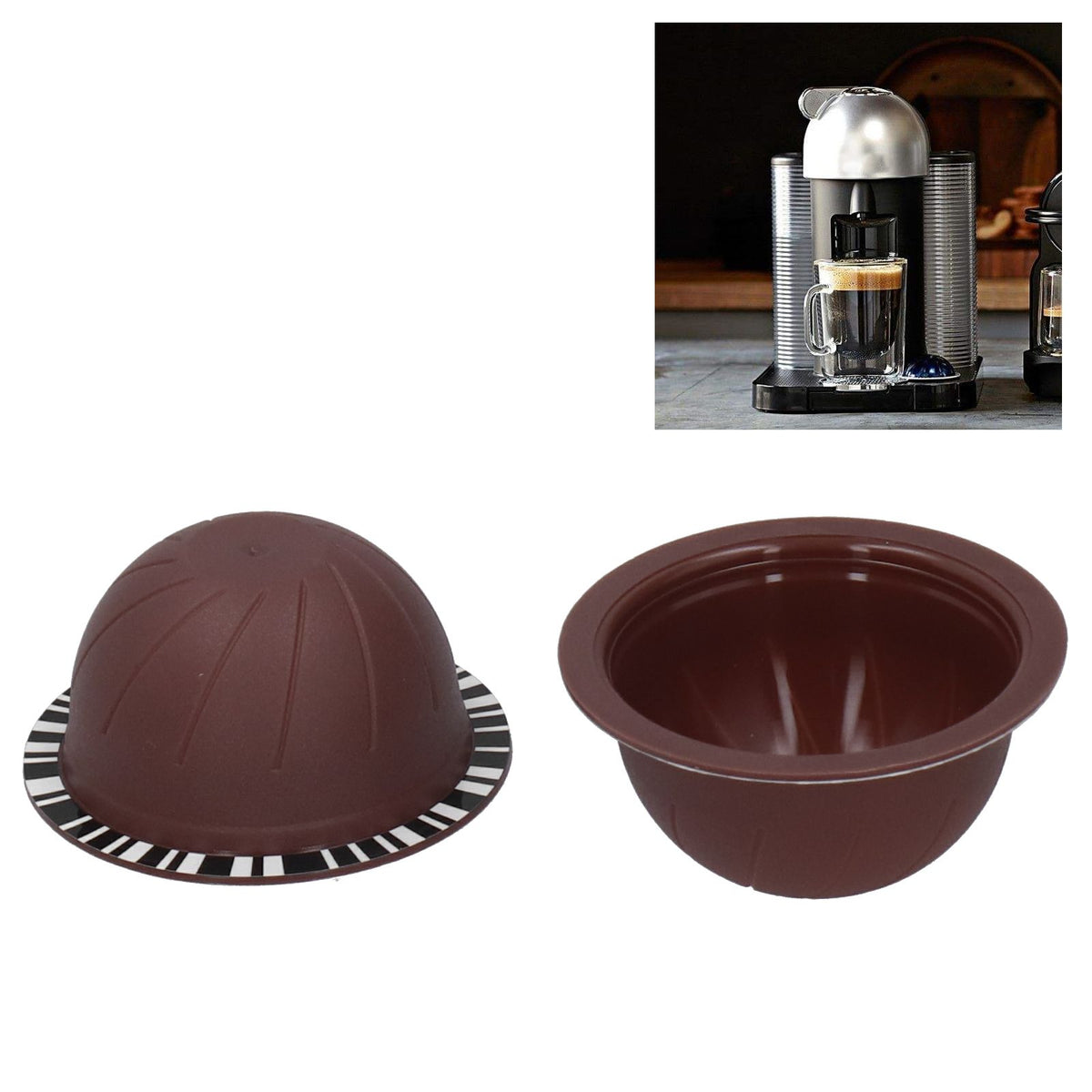 150ml Coffee Capsule Holder with Disposable Aluminum Foil Fit for Vertuolline GCA1