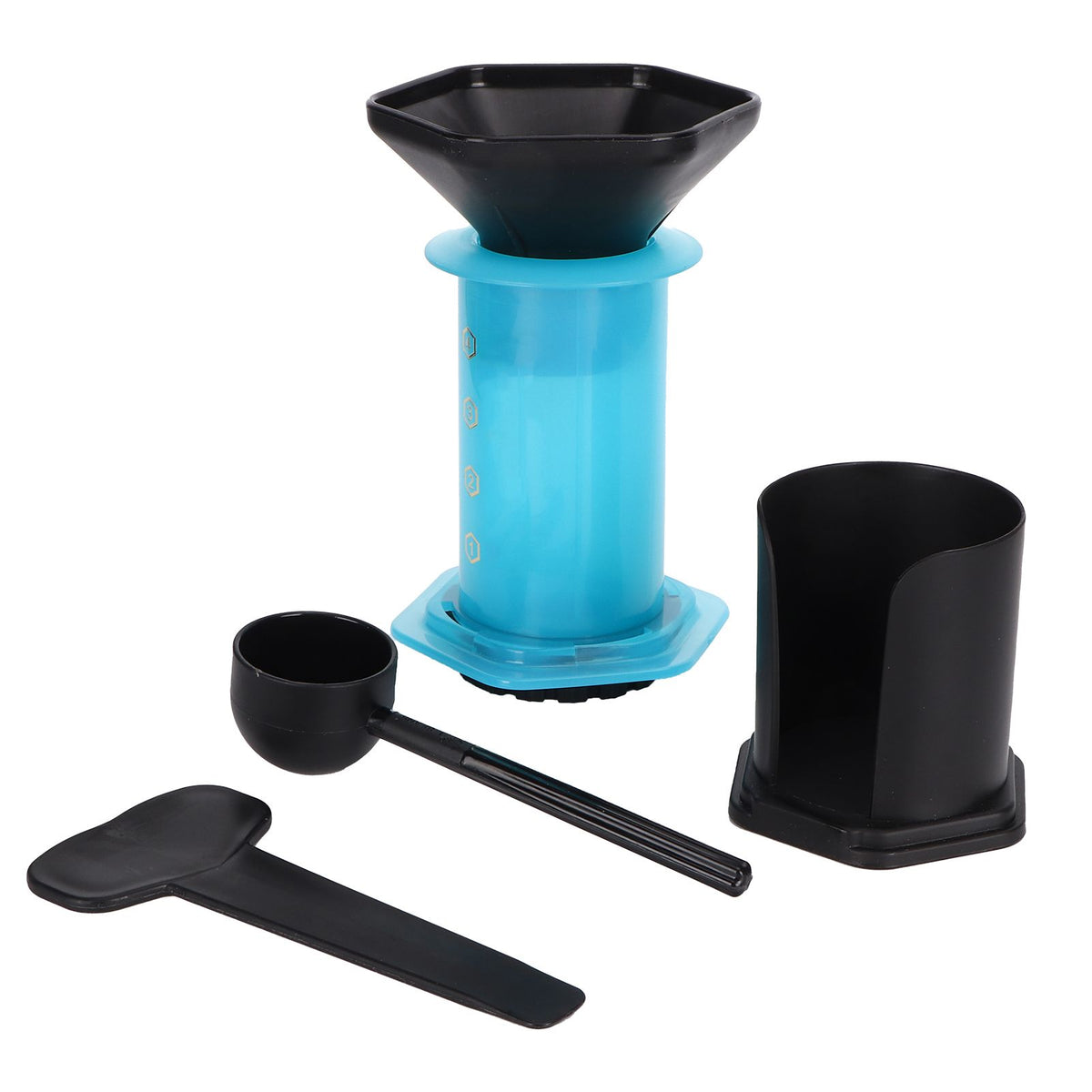 Coffee Press Portable Coffee Maker Household Press Drip Coffee Machine with 400Pcs Filter PaperBlue