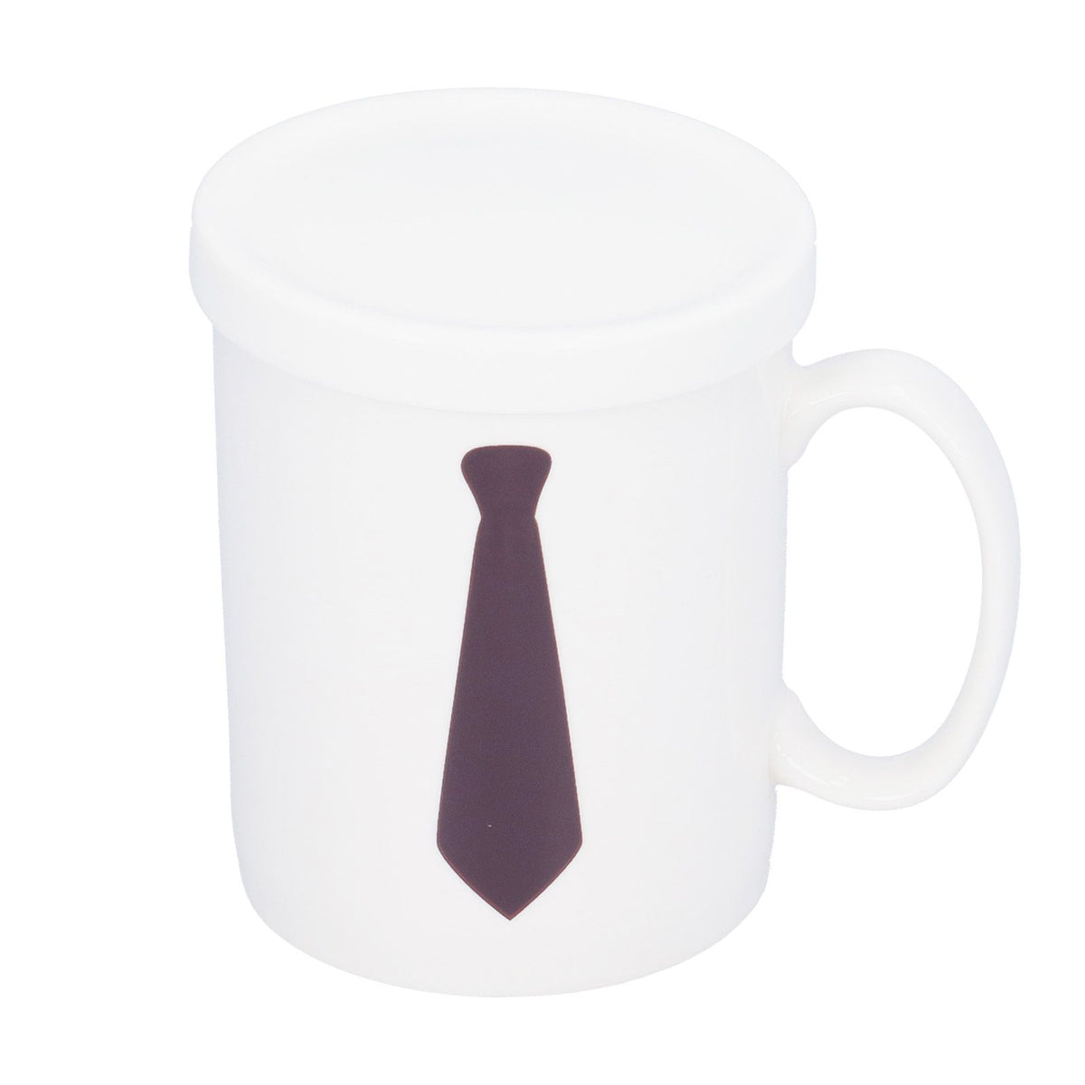 Necktie Pattern Color Changing Cup ThermoSensitive Coffee Mug with Cover for Home Office