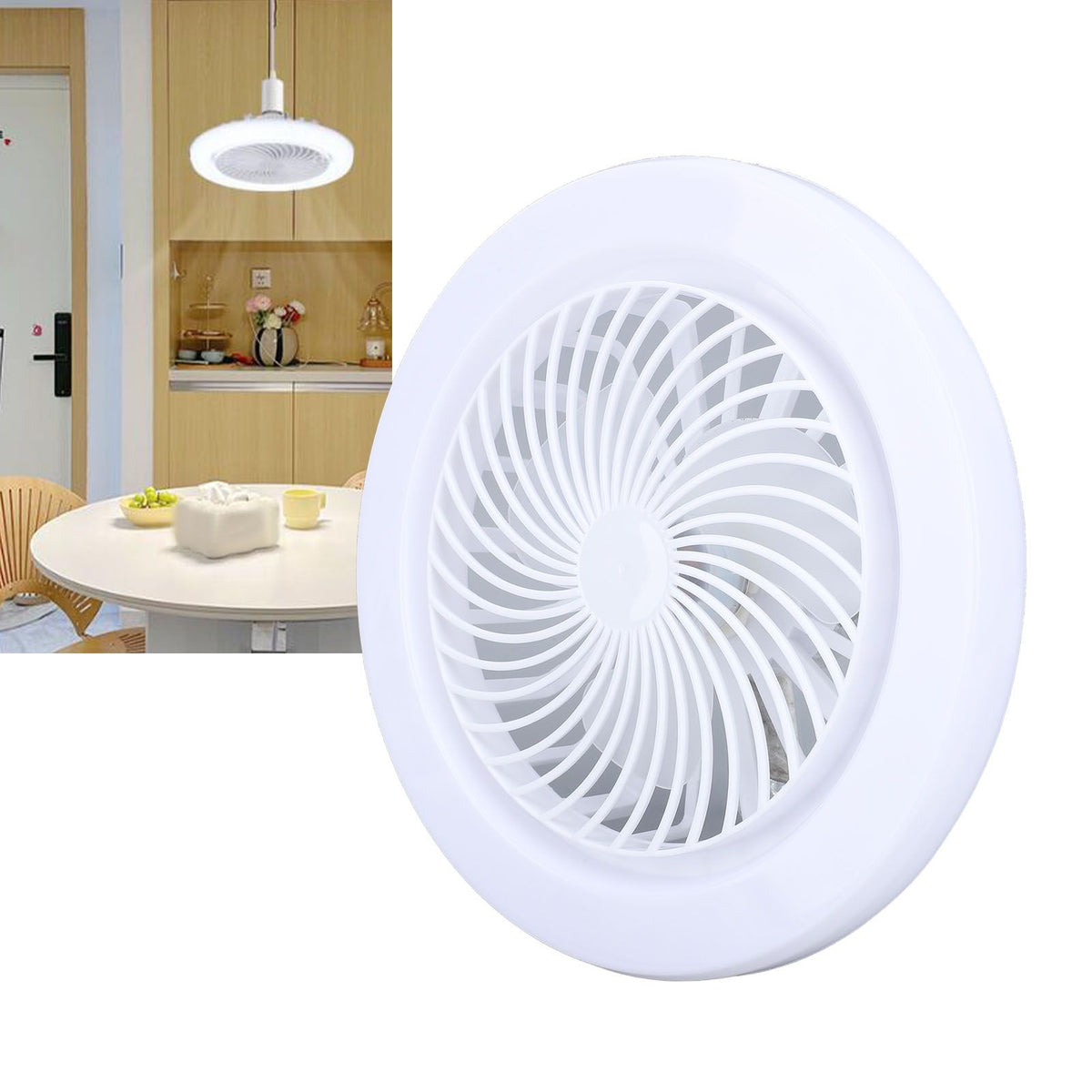 Ceiling Fan Light Dimmable Remote Control Speed Adjustable Energy Saving E27 E26 LED Ceiling Fan for Dining Room Bedroom Living Room