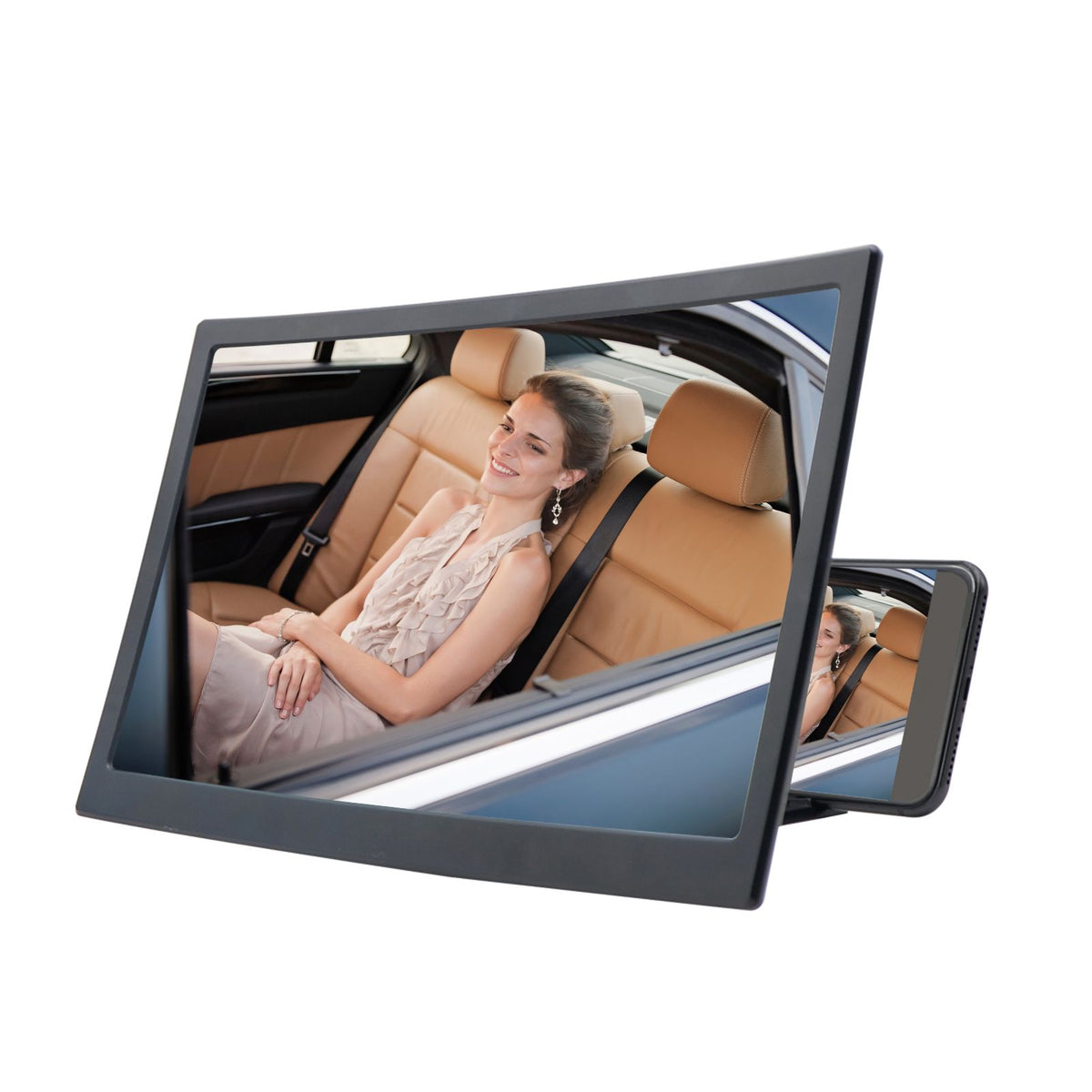12-inch Phone Screen Magnifier 3D Curved Screen Amplifier for Cell Phone Foldable Screen Enlarger Smartphone Stand for Home Office Kids The Elderly