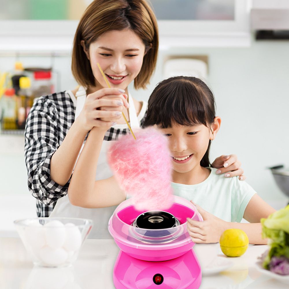 Portable Cotton Candy Machine Desktop Cotton Candy Maker 450W Candy Floss Machine with Splash Prevention Bowl Sugar Scoop 10pcs Candy Sticks for Home Use