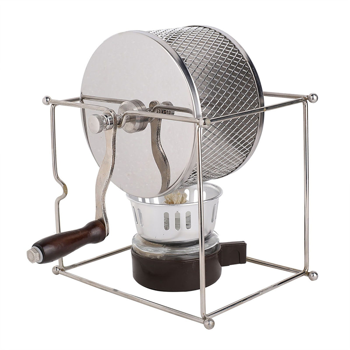 1Pc Mini Manual Coffee Beans Roasting Machine DIY Stainless Steel Rollers with Handle