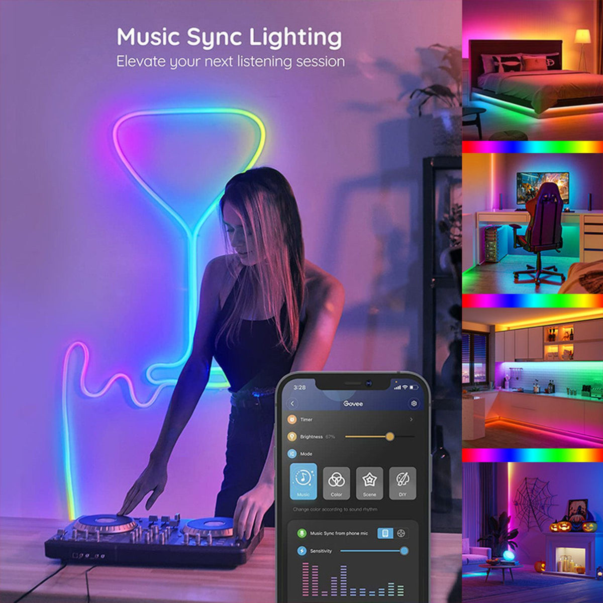 RGB Light Strip Desktop Ambience 5V Phantom USB Light Strip