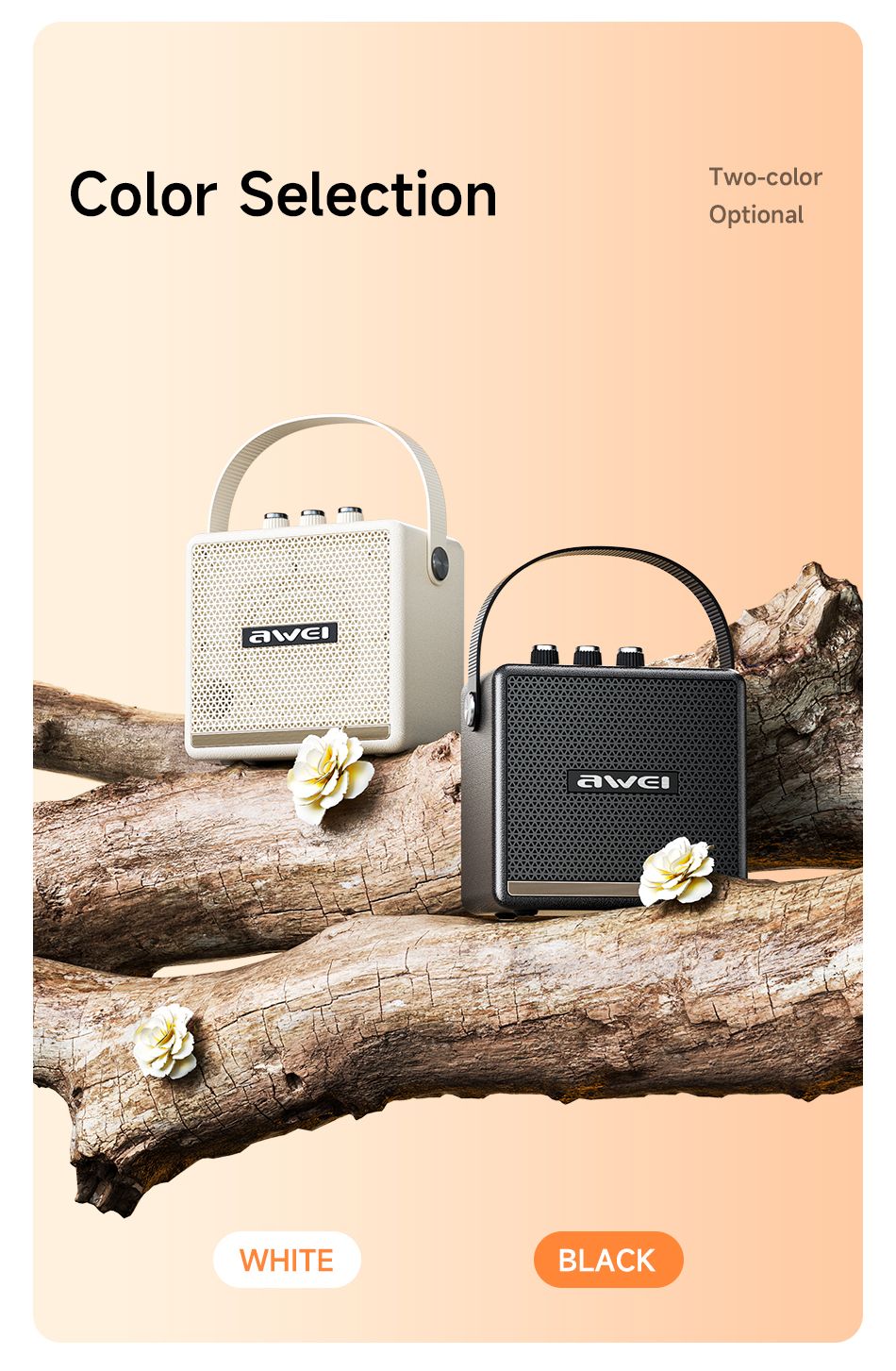 AWEI KA30 Mini Retro Bluetooth Speaker，black