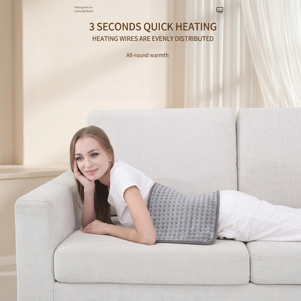 Multifunctional Electric Heating Pad with Adjustable Temperature Control, Soft Flannel Fabric for Shoulder, Neck, Back, and Leg Relief, Ideal for Home and Office Use (L)