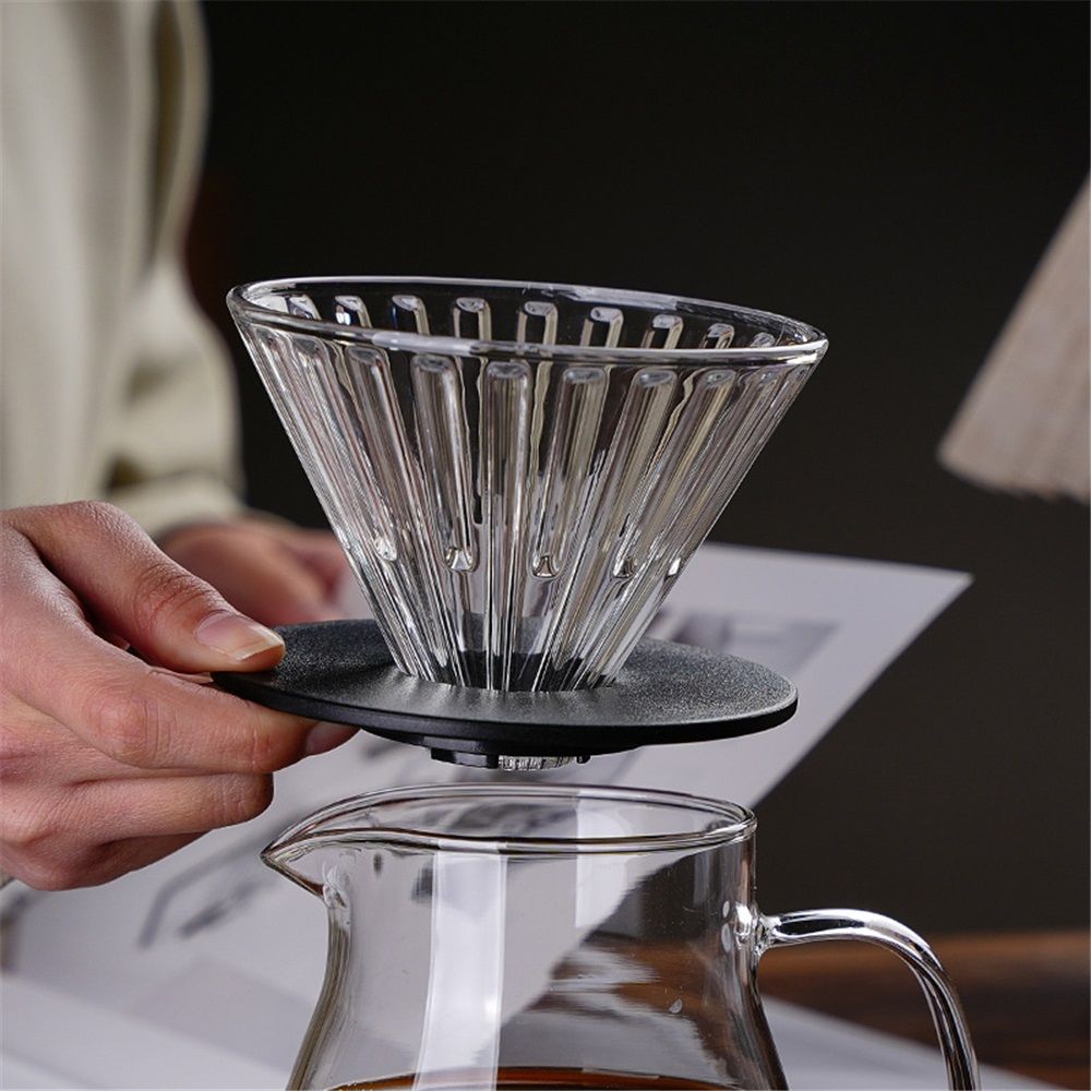Immersion Pour Over Dripper, Glass Coffee Maker with One-Switch Control for French Press & Drip Styles, Beginner-Friendly All-in-One Brewing System