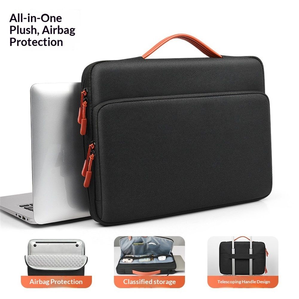 13.3 Inch Case Tablet Sleeve, Additional Accessories Pocket, With Accessories Compartment Top-Handle Work Meeting Bag Slim Communiting Tote