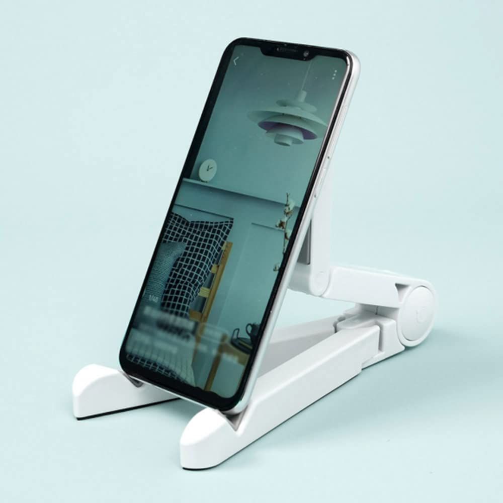 Adjustable Smartphones Tablets Holder Foldable Portable Stand Adjustable Tablet Holder Stand，Desktop Solid Universal (White)